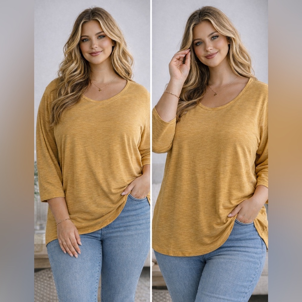 💕3/$25💕 Kirkland Signature Mustard Yellow Top